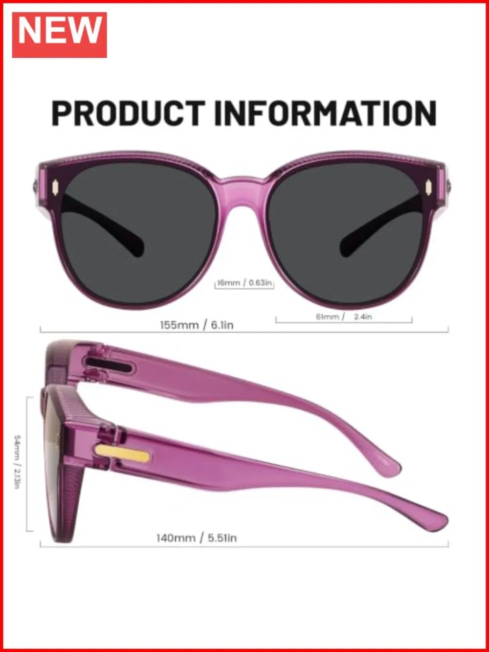 Oversized Polarized Fit Over Glasses Sunglasses UV400 Driving